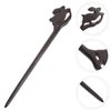 Lurrose Wooden Hair Stick Chinese Retro Rabbit Hair Pin Vintage Chinese Wooden Hairpins Japanese Hair Stick Hair Chopsticks Hair Fork for Women and Girls Bun Hairstyles Black