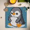 YP Latch Hook Kits for Kids Adults DIY Rug Tapestry Kits with Printed Canvas Embroidery Kits Festival Gifts Home Decoration (Penguin,11.8inch X 11.8inch)