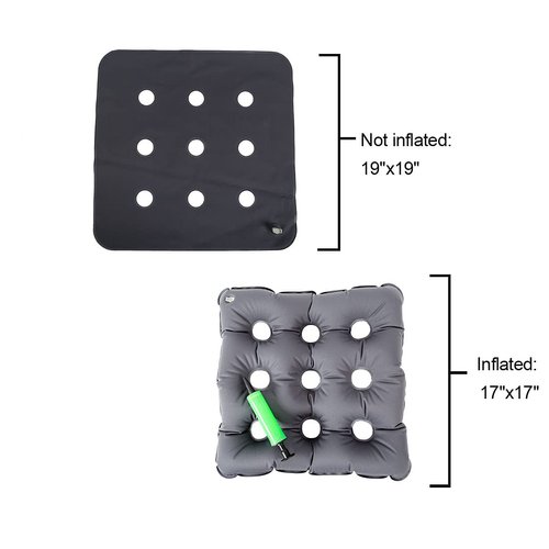 Beston Footcare Air Inflatable Seat Cushion 19"x19" PVC, Coccyx Seat Cushion for Bariatric,Wheelachair, Office Chair. Medical Cushion Helps Relieve Tailbone, Sciatica Pain and Back Suppor