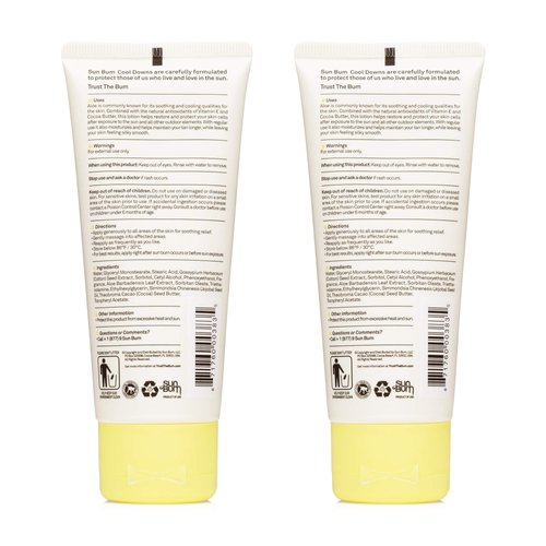 Sun Bum Sun Bum Cool Down Aloe Vera Lotion Vegan and Hypoallergenic After Sun Gel With Cocoa Butter To Soothe and Hydrate Sunburn 3 Ounce 2 Pack