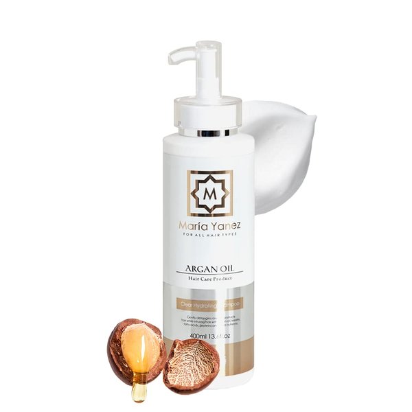 MARIA YANEZ Clear Hydrating Shampoo, Infused with Argan Oil, rich in Vitamin E and Hair Strengthening Keratin, Helps Restore Hair’s Health and Shine, Safe for Color Treated Hair, 400 ml