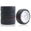 fujita RC 1/10 Wheels and Tires Rubber Tire Set and Hard Plastic Wheels for 1/10 Race RC Drift Car HSP Tamiya HPI Kyosho FAZER MK2 HSP RC 3RACING D5 (White)
