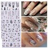 12 Sheets Fall Nail Art Stickers Autumn Leaves Nail Decals Pumpkins Drinking Maple Leaves Flower Nail Design 3D Self-Adhesive Holiday Thanksgiving Sliders Manicure Nail Decor