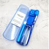 HRASY Portable Orthodontic Oral Care Kit for Braces - Interdental Brush Dental Wax Dental Floss Toothbrush Cleaning Kit(Blue)