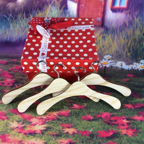 Toddmomy Bjd Doll Hanger Wooden Hangers 10Pcs Wooden Mini Doll Hangers Doll Dress Hangers Mini Hangers for Doll Clothes Miniature Accessories (15cm) Wood Hangers
