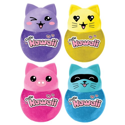 JA-RU Cutie Kawaii Slime (1 Slime Assorted Color) Glitter Slime for Kids w/Animal Containers. Therapy Putty Sensory Fidget Stress Toy. Bulk Party Favors & Goody Bag. 5247-1