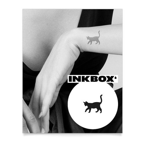 Inkbox Temporary Tattoos, Semi-Permanent Tattoo, One Premium Easy Long Lasting, Water-Resistant Temp Tattoo with For Now Ink - Lasts 1-2 Weeks, Cat Tattoo, Salem, 2 x 2 in