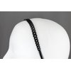 Fashion Accessories Now Black chain link pattern jelly skinny narrow headband soft stretch hair grip teeth 3/8 inch wide circle link