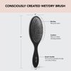 Kitsch Wet Hair Detangling Brush - Soft Bristle Brushes for Women | Straight & Curly Wet Dry | for All Hair Types | Detangler | Travel (Black, 1 Pc)