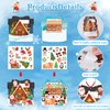 D24TIME Winter Christmas Craft Kit 24pcs DIY Christmas Tree Ornament Christmas Gingerbread House Craft Sticker Make Your Own Christmas Crafts Project for Home Classroom School Game Activities