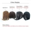 Dsoar Clip in Bangs Real Human Hair Side Bangs Natural Side Swept Bangs Clip in Straight Fringe Hair Extensions(Light Brown Color)