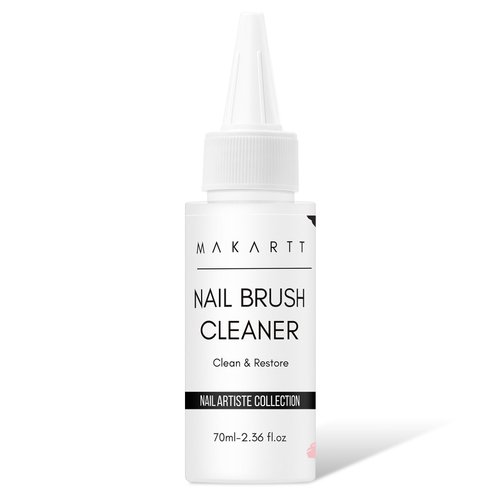 Makartt Nail Art Brushes Cleaner: Nail Polish Brush Bristles Restorer, Acrylic Nail Art Brush Cleaner Liquid for Solid Gel Polish/Nail Art Liner/Builder Gel/Dip Powder Manicure Brush - 70ml/2.36 Fl.oz