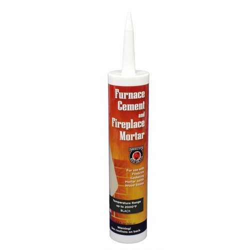 MEECO'S RED DEVIL #120 10.3 Oz Black Furnace Cement & Fireplace Mortar - High Temp Silicone Sealant for Fireplace, Stove, and Chimney Repairs - USA MADE