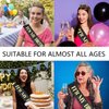 BAHABY It's My Birthday Sash & Rhinestone Birthday Tiara Set Birthday Sash and Crowns for Women Happy Birthday Decorations- Black