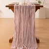 Socomi Pink Table Runner Spring Easter Cheesecloth Table Runner 120 inch Cheese Cloth Runner 10FT Boho Rustic Gauze Table Runner for Wedding Party Baby Shower Birthday Decor