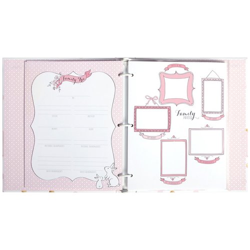 Carter's B2-14075 White, Pink and Gold Polka Dot Baby Memory Book for Girls, 60 Pages