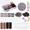 120 pcs Hair Extension Clips, Complete Hair Extensions Clip Wig Making Set, Wig Clips for Hair Extensions Include Hair Sewing Needles and Threads