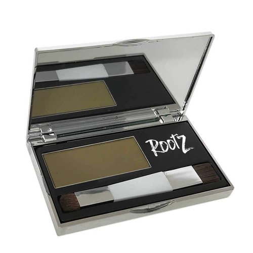 Rootz Blonde Grey Root Touch Up Temporary Concealing Powder with Unique Dual Action Brush - Instantly Cover Grey Roots, Shape & Thicken Eyebrows - Smudge Proof, Waterproof & Wax Free