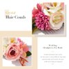 Latious Flower Bride Wedding Hair Comb White Floral Bridal Hair Clip Leaf Hair Piece Rose Hair Accessories for Women and Girls (Pink)