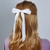 JGQUR Hair Ribbons for Women Long Tail Hair Bow Clips,Coffee Camel Beige White Ribbon for Women's Hair,Barrettes Hair Accessories for Woman Girls Pack of 4