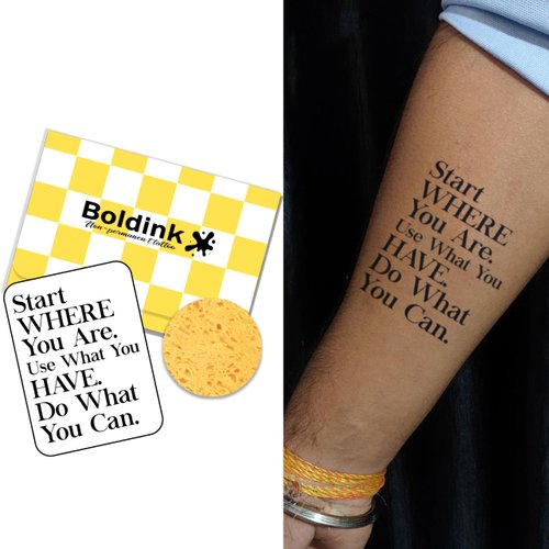 Boldink Temporary Tattoos, semi permanent tattoos, 15-day long lasting tattoo sticker, waterproof and anti-reflective, unique design（English phrases 2）