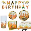 Krumpoyg 82pcs Construction Birthday Party Supplies for Serves 20 ,Construction Theme for boy Party Decorations for Kids Birthday Party Table Cover, Plates, Cups, Napkins,Birthday Banner