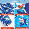 WERNNSAI Art Smocks for Kids - Shark Toddler Smock for Painting Boys Art Smock Kids Artist Apron Smock Waterproof for Kids Painting Apron with Long Sleeve Pocket Toddler Blue Craft Art Apron Age 4-8