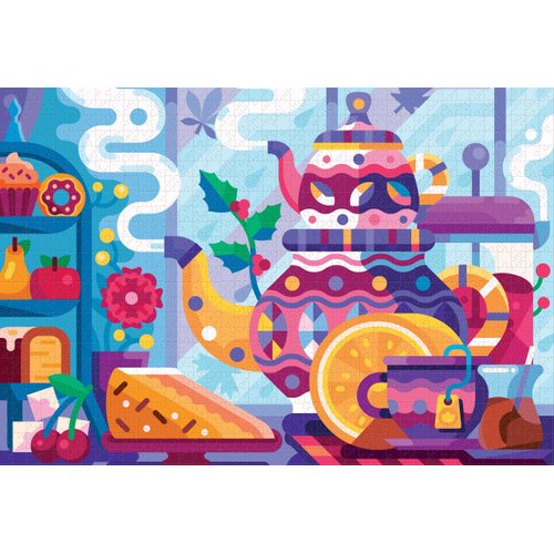 Goliath Alex Krugli: Tea Party 1000-Piece Puzzle - Completed Size 26.75 x 18.26 Inches - Ages 12 and Up