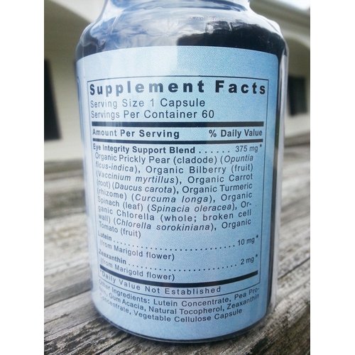 Dr. Grossman's Whole Food Advanced Eye and Vision Support Formula, Eye Supplements for Eyesight Support (Lutein, Zeaxanthin, Organic Prickly Pear, Bilberry, and More) - 30 Day Supply (60 Capsules)