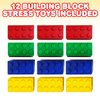 ArtCreativity Building Block Stress Relief Toys for Kids, Set of 12, Stacking Construction Foam Squeeze Toys in 4 Vibrant Colors, Birthday Party Favors, Goodie Bag Fillers, Office Gifts, Sensory Toys