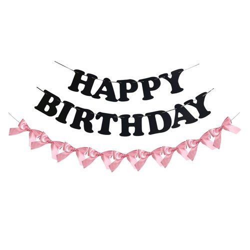 PLAP Birthday Number Balloon Bow Black Party Supplies 32 "Birthday Number Decoration (Pink black number set 1)