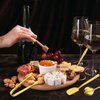 Charcuterie Board Accessories Utensils Cheese Butter Spreader Knives Set Include Serving Tongs, Knives, Spoons, Forks, Toothpick Flags, Honey Dippers, Bowl for Christmas Pastry Making (Gold)