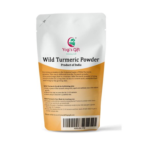 100% Pure Wild Turmeric Powder For Face | 8 Oz (227 grams) | Kasturi Manjal | Curcuma Aromatica | Amba haldi | Promotes Glowing Skin | By Yogi's Gift®