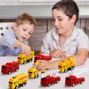 HSMQ 8 Pack Pull Back Cars Vehicle Toys Set, Fire Truck Construction Truck Model for Kids Boys Girls Toddler, Mini Pull Back Vehicles Party Favors Birthday Gift Classroom Prize Pinata Fillers