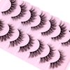 wiwoseo Lashes Natural Look Eyelashes with Lash Glue Cat Eye Lashes with Glue Kit Natural Lashes Extension Wispy Lashes with Eyelash Glue Short Lashes with Clear Lash Glue 7 Pairs Pack