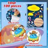 100 Pcs Outer Space Make a Face Stickers Sheets Make Your Own Astronaut Stickers Space Stickers Solar System Stickers Space Themed Party Favors for DIY Space Themed Birthday Party Favors Craft Kit