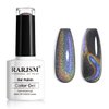 RARJSM Cat Eye Gel Nail Polish, Galaxy Chameleon Magnetic Gel Polish Black Holographic Glitter Gel Soak Off UV LED DIY Manicure Art for Salon Designs and Home DIY 7.5ML/0.26fl oz