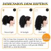 PEACOCO Drawstring Ponytail Extension for Black Women Synthetic Curly Drawstring Ponytail with 2 Clips on Ponytails Hair Extension (T1B/0906)
