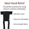 Crutcheze Forearm Crutch Hand Pads | Pair of Crutch Cushions for Hands | Crutch Hand Grip Accessories - Padding for Crutches Handle Mobility Aid (Black)