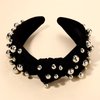 MOLOCH Disco Ball Headband for Women 70s 80s Disco Ball Knotted Headband Silver Mirrorball Ball Top Knot Headband Western Concert Hair Accessories New Year Gifts