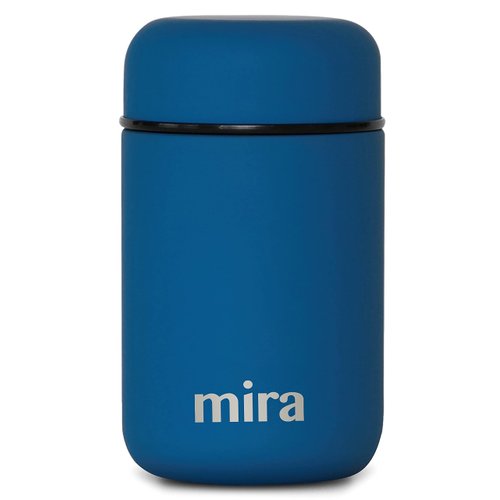 MIRA Insulated Food Jar Thermos for Hot Food & Soup, Compact Stainless Steel Vacuum Lunch Container for Meals To Go - 13.5 oz, Blue