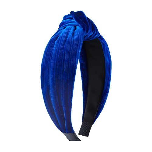YanJie Velvet Headbands for Women Navy Blue Knotted Headband Wide Non Slip Headbands for Girl Head Band for Women Headwear Fashion Headbands Hair Accessories Gift Navy Blue