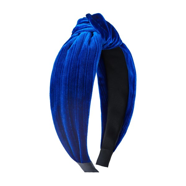 YanJie Velvet Headbands for Women Navy Blue Knotted Headband Wide Non Slip Headbands for Girl Head Band for Women Headwear Fashion Headbands Hair Accessories Gift Navy Blue