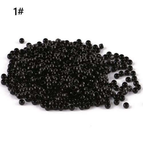 1000Pcs Nano Ring Beads Micro Links Rings Hair Extensions Beads Nano Copper Rings Salon Tools Accessories for Nano Tip Hair Extension 7 colors Available (#1)