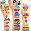 106 PCS Pansexual Rainbow Pride Month Temporary Tattoos Themed Birthday Party Decorations Favors Supplies Cute Pan Flag Gay LGBT Tattoo Stickers Gifts For Men Woman Classroom School Reward Festival