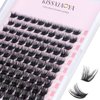 KISSXIAOYA Cluster Lashes Extensions, 120Pcs Individual Cluster Lashes D Curl 9-15mm, Wide Stem Cluster Eyelashes Soft Natural False Eyelashes Cluster DIY Eyelash Extension At Home (120pcs, 9-15mm)