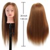IBLUES 26"-28" Mannequin Head with 60% Real Hair, Hairdresser Practice Training Head Cosmetology Long Hair Manikin Doll Head with 9 Tools and Clamp - #27 Golden, Makeup On