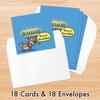 Designer greetings Interfaith Boxed Christmas Cards, Merry Chanuka Funny Cartoon Card (Box of 18 Embossed Cards with Envelopes)
