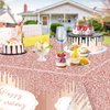 PIXHOTUL Rose Gold Tablecloths, Rose Gold Party Decorations 4Pcs Disposable Plastic Table Covers Rectangle Table Cloth for Girl Mom Women's Birthday Party