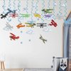 Airplane Party Decoration Hanging Swirls Retro Biplane Party Streamers Decor Supplies 24pcs Kids Birthday Party Decor Banner, Assembled and Ready to Use